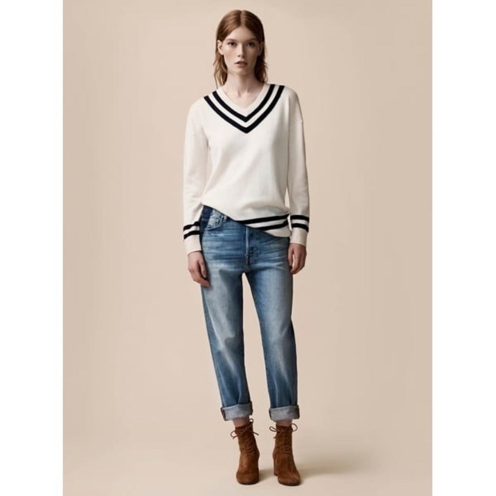 Frame Varsity V-Neck Sweater (Women's) XS